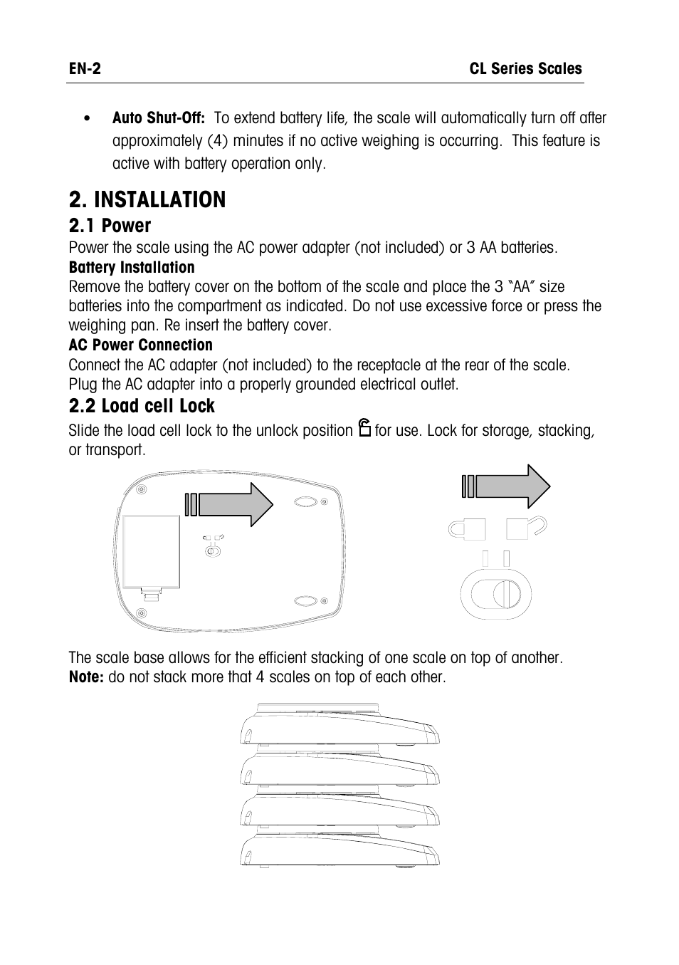 Installation | Ohaus CL PORTABLE BALANCES Manual multi User Manual | Page 3 / 44