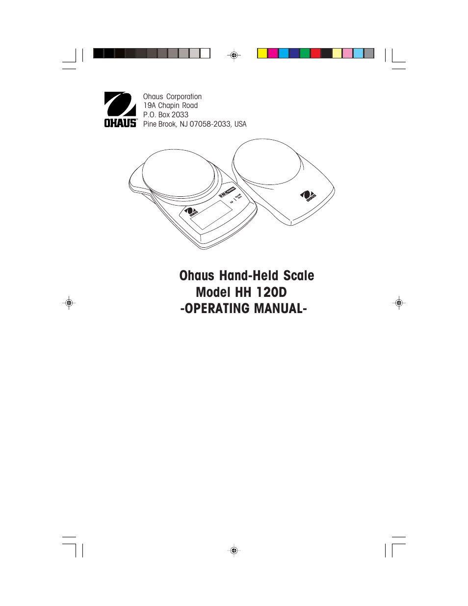 Ohaus HH 120D HAND HELD SCALES Manual multi User Manual | 40 pages