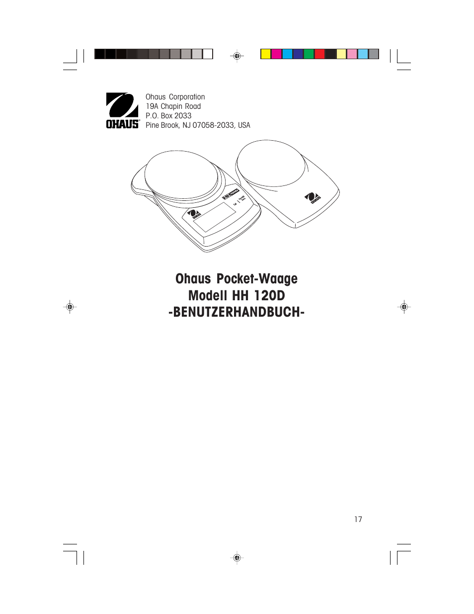 Ohaus HH 120D HAND HELD SCALES Manual multi User Manual | Page 17 / 40