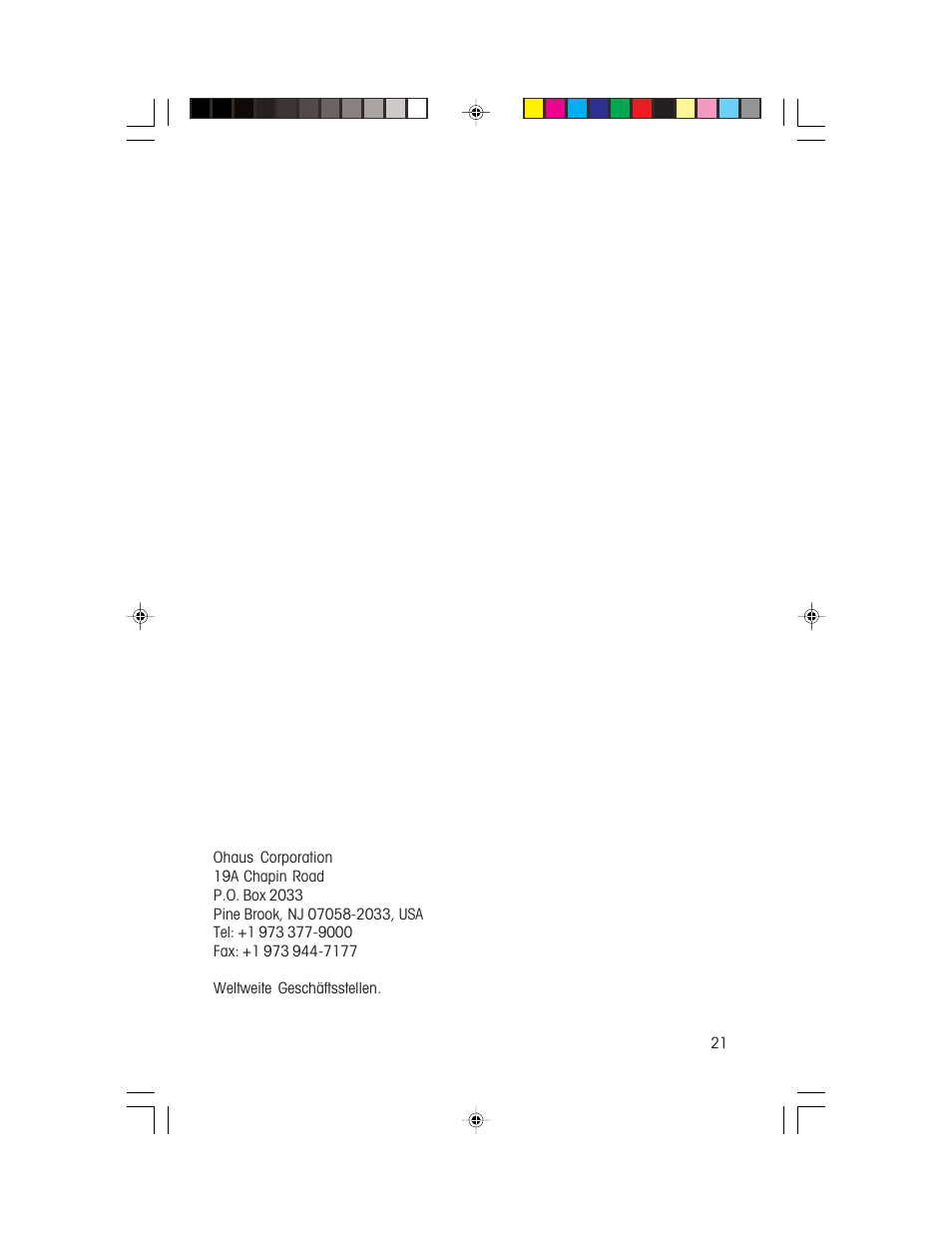 Beschränkte garantie | Ohaus HH 120D HAND HELD SCALES Manual multi User Manual | Page 21 / 40