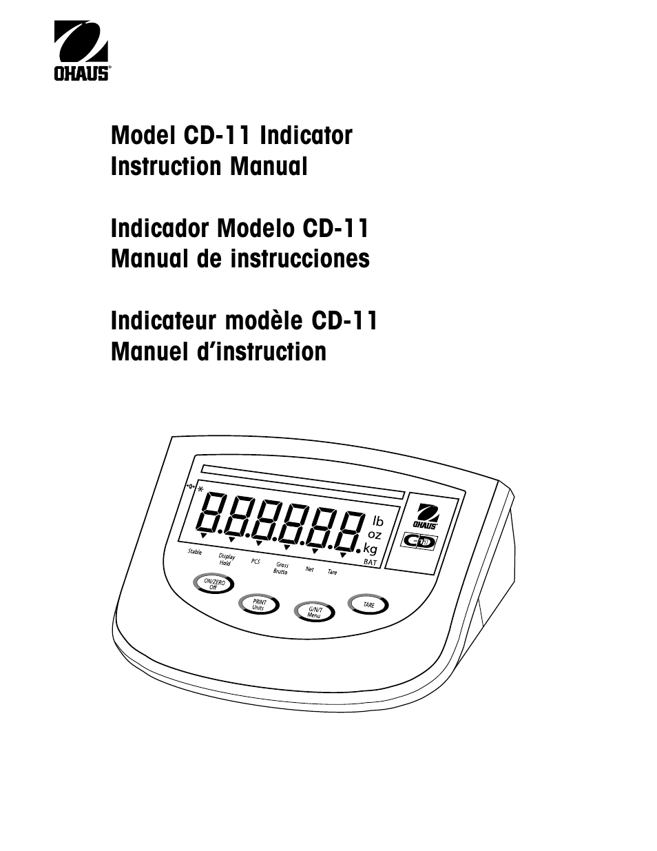 Ohaus CD-11 Indicator Manual multi User Manual | 120 pages