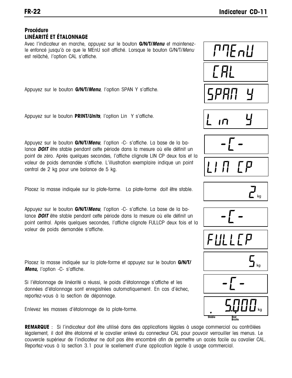 Fr-22 indicateur cd-11 | Ohaus CD-11 Indicator Manual multi User Manual | Page 104 / 120