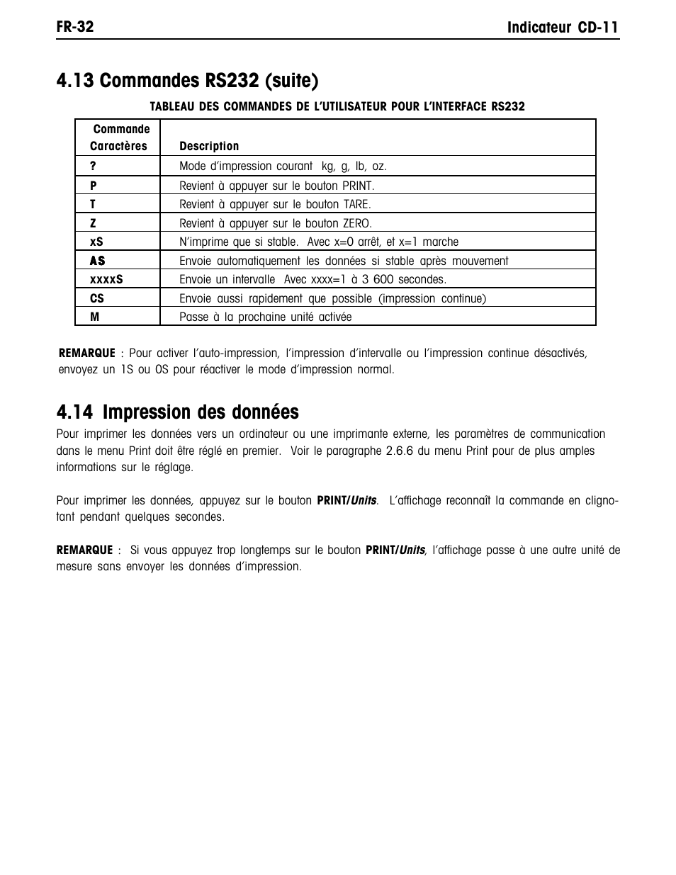 14 impression des données | Ohaus CD-11 Indicator Manual multi User Manual | Page 114 / 120