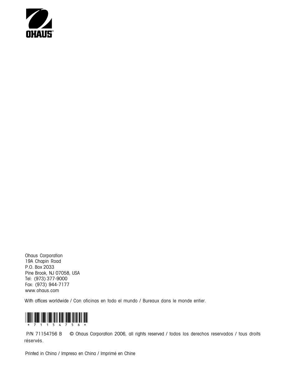 Ohaus CD-11 Indicator Manual multi User Manual | Page 120 / 120