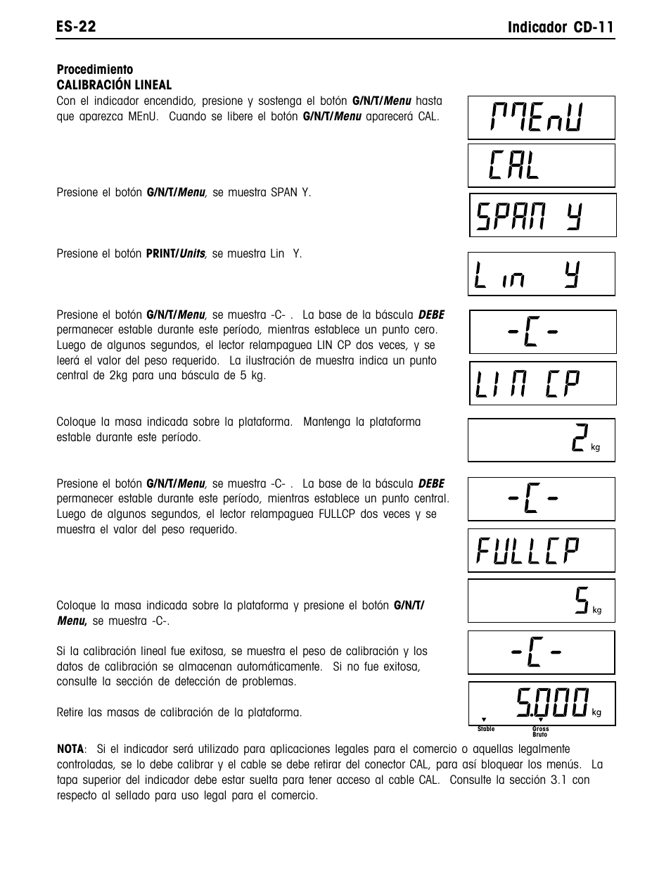 Es-22 indicador cd-11 | Ohaus CD-11 Indicator Manual multi User Manual | Page 66 / 120