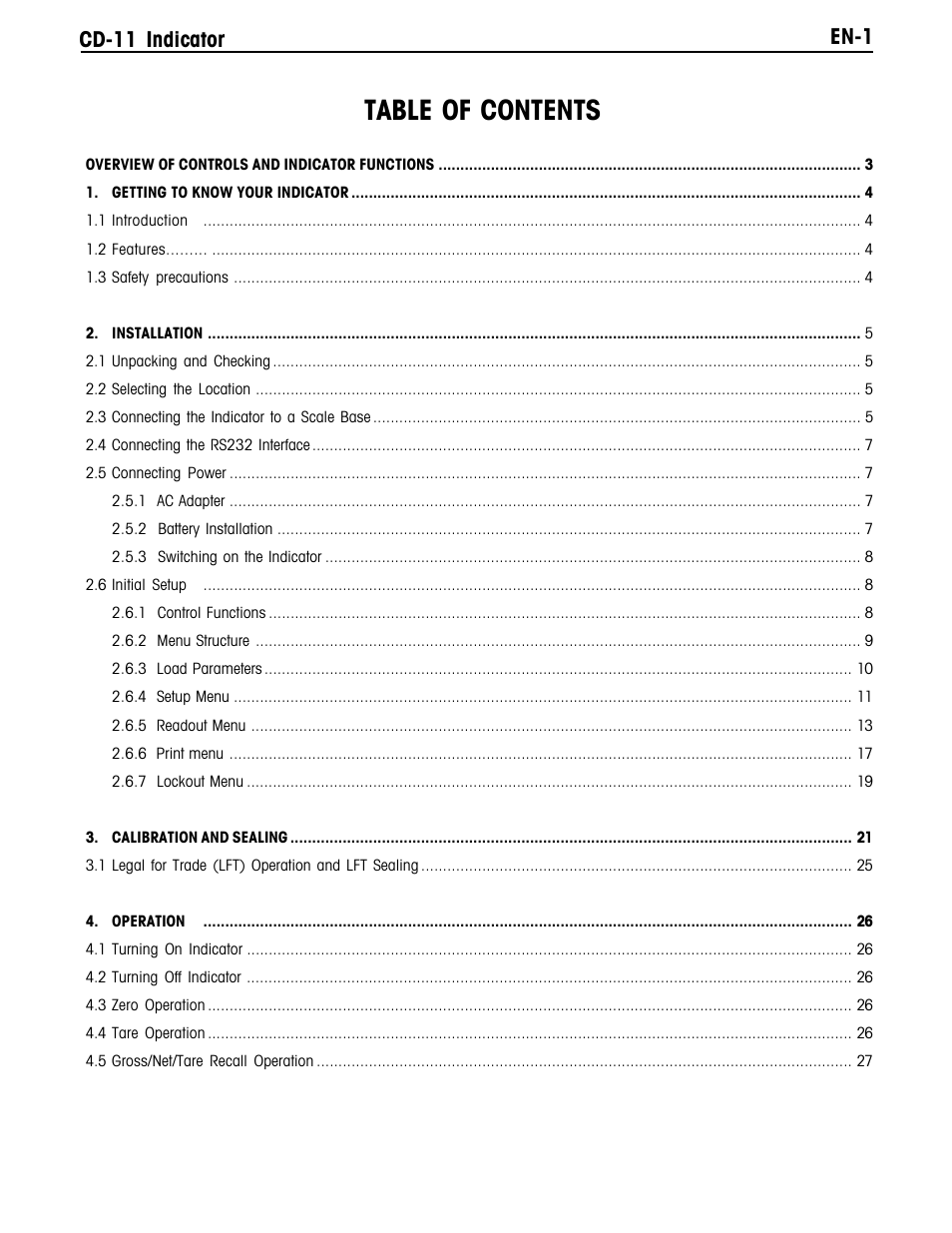 Ohaus CD-11 Indicator Manual multi User Manual | Page 7 / 120