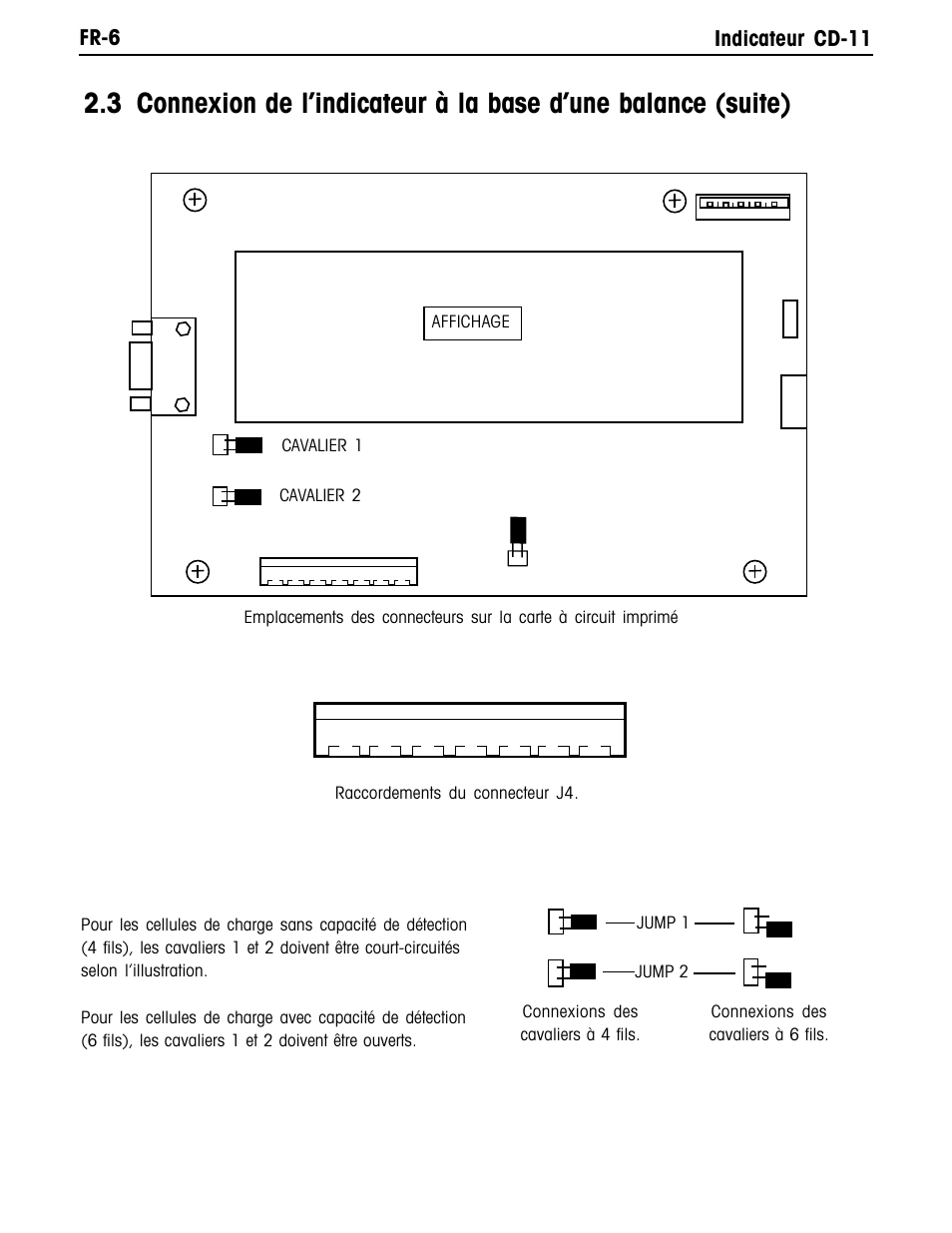 J4 jump 1 jump 2 j3, J5 j6 j7, Fr-6 indicateur cd-11 | Display | Ohaus CD-11 Indicator Manual multi User Manual | Page 88 / 120