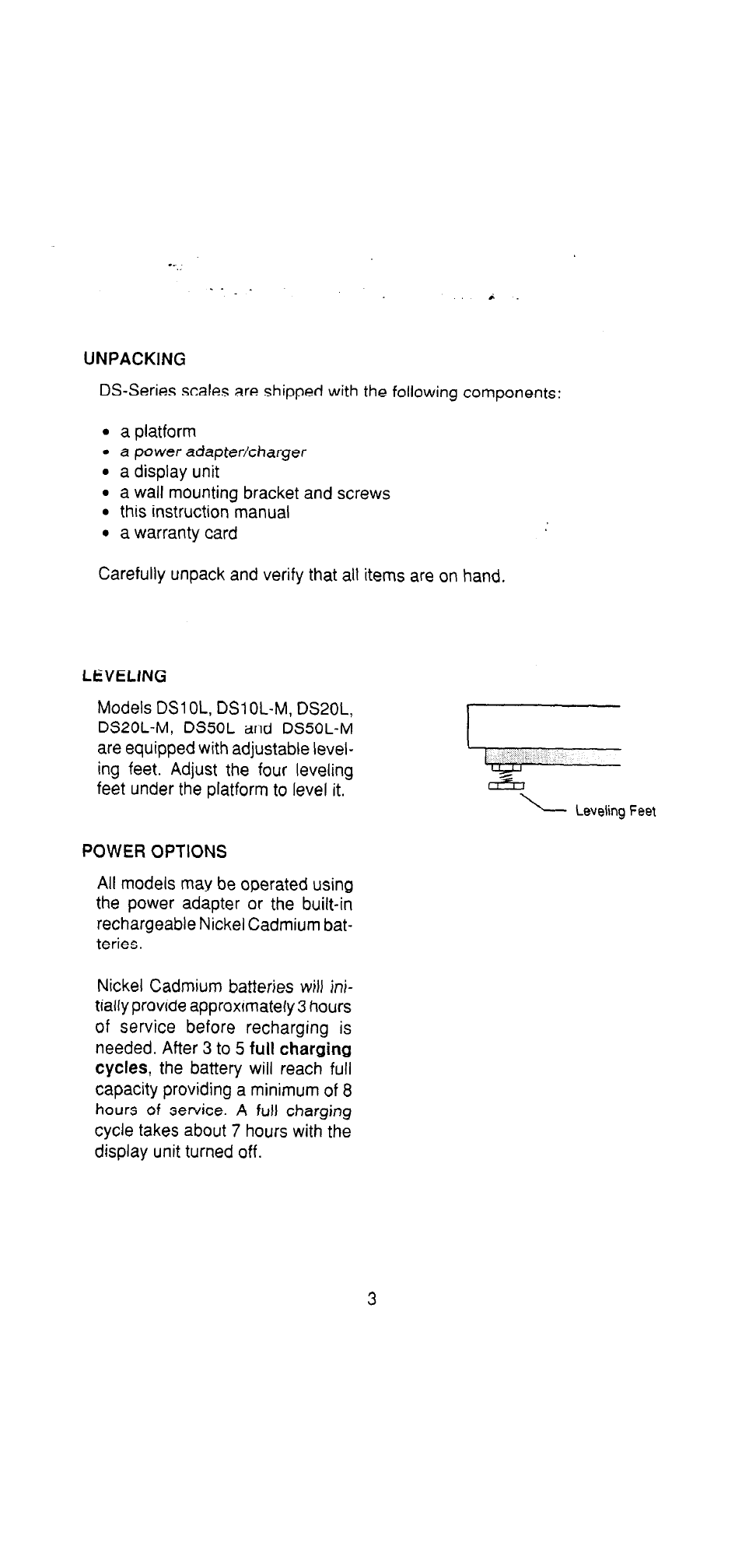 Ohaus DS Series Electronic Digital Bench Scales User Manual | Page 3 / 38