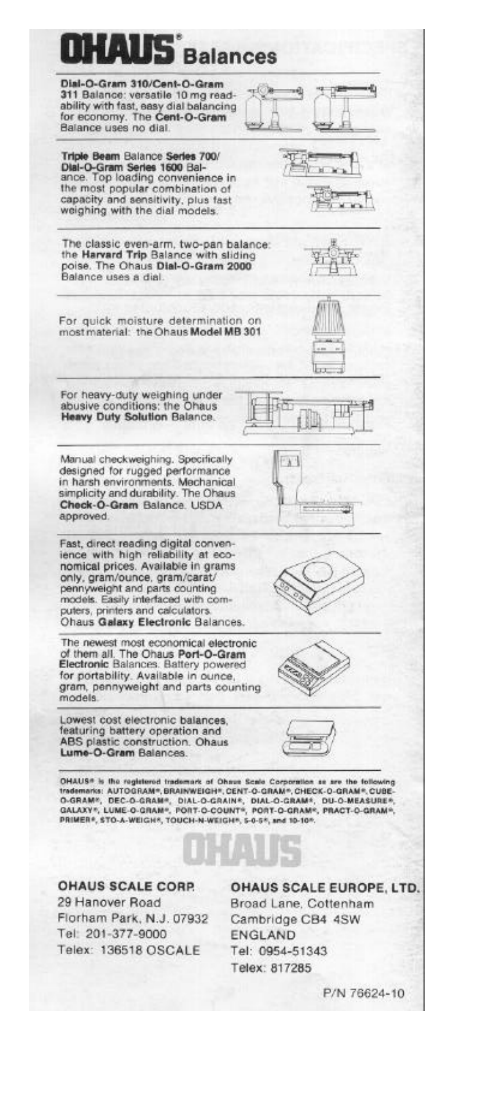 Ohaus MB301 Electronic Balances User Manual | Page 24 / 29