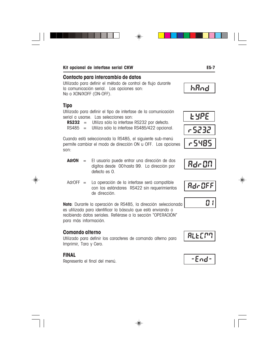 Ohaus CKW WASHDOWN CHECKWEIGHING SCALES_INDICATOR CKW RS485_422 Serial Interface Option Kit Manual multi User Manual | Page 18 / 52