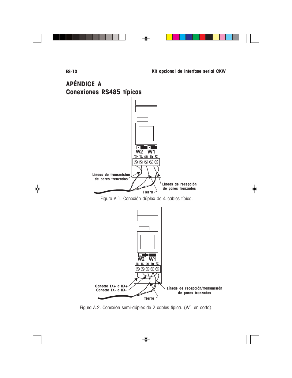Apéndice a conexiones rs485 típicas | Ohaus CKW WASHDOWN CHECKWEIGHING SCALES_INDICATOR CKW RS485_422 Serial Interface Option Kit Manual multi User Manual | Page 21 / 52