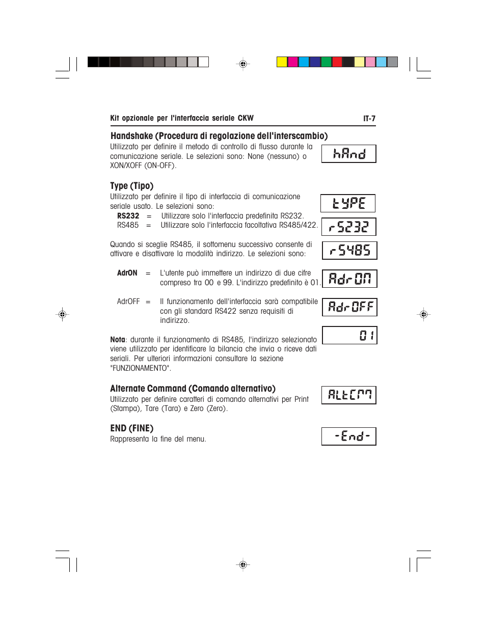 Ohaus CKW WASHDOWN CHECKWEIGHING SCALES_INDICATOR CKW RS485_422 Serial Interface Option Kit Manual multi User Manual | Page 48 / 52