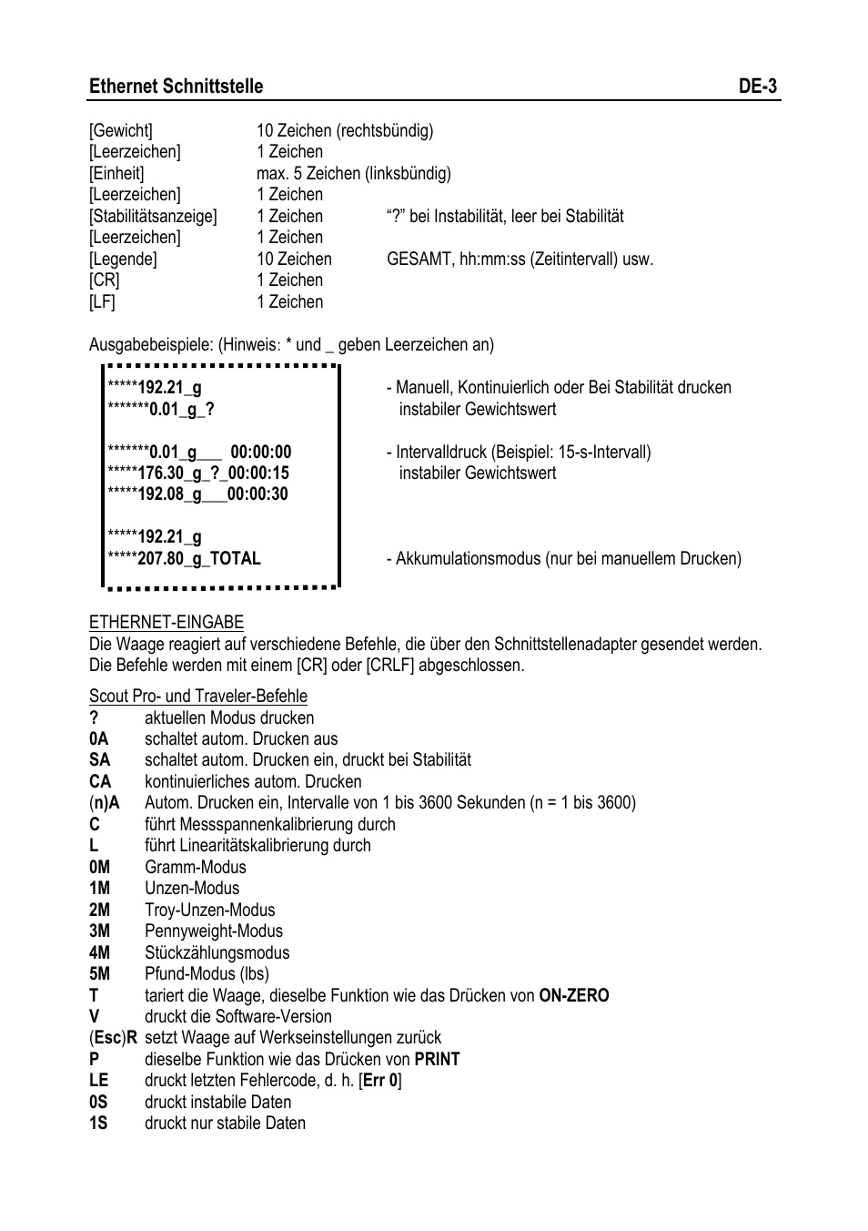Ohaus NAVIGATOR NVT Ethernet Interface Manual multi User Manual | Page 17 / 32