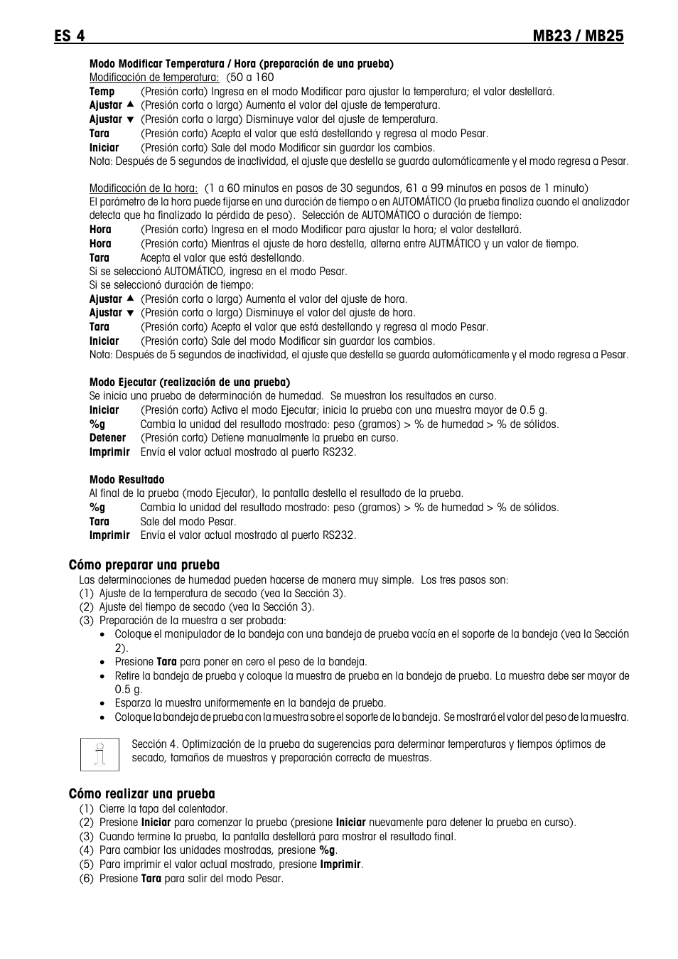 Ohaus MB23 MOISTURE ANALYZER Manual it User Manual | Page 16 / 56
