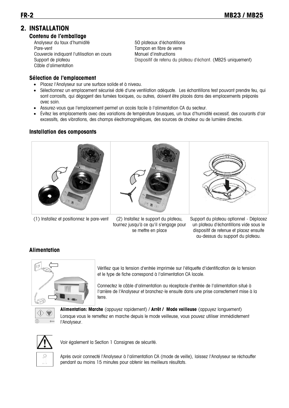 Installation | Ohaus MB23 MOISTURE ANALYZER Manual it User Manual | Page 24 / 56