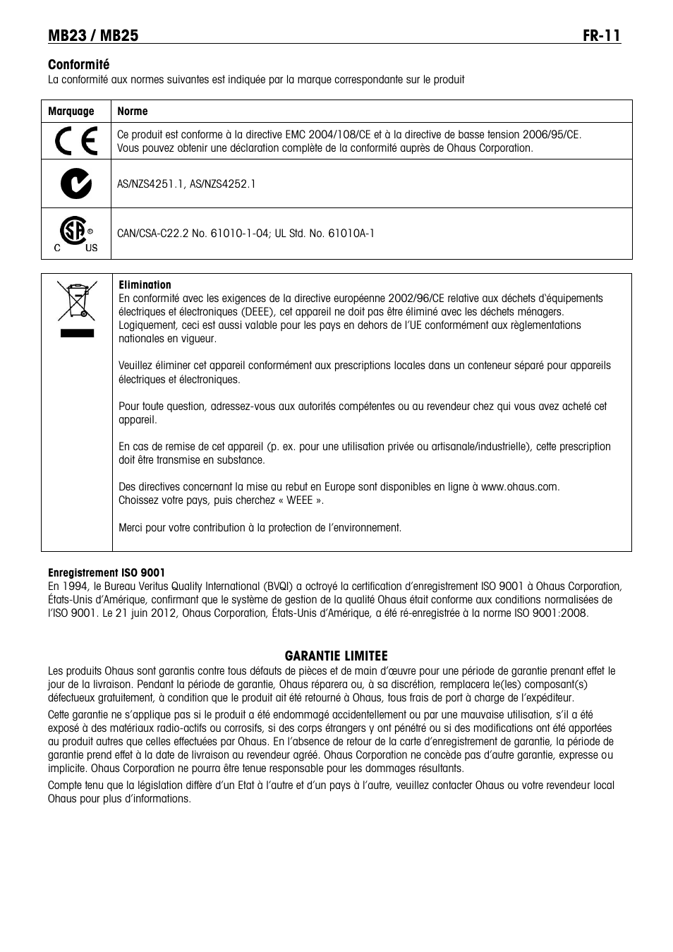 Ohaus MB23 MOISTURE ANALYZER Manual it User Manual | Page 33 / 56