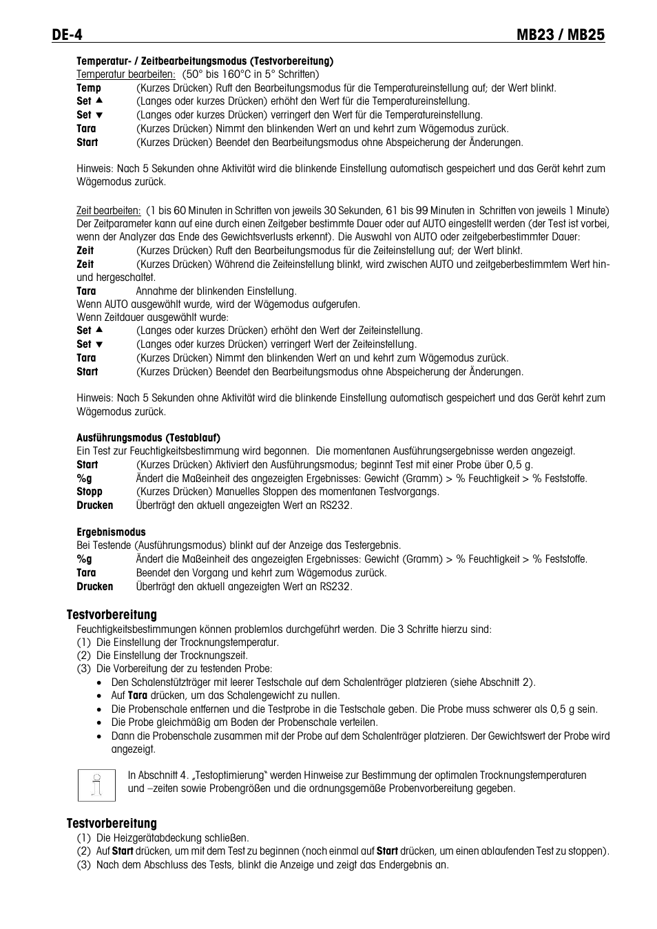 Ohaus MB23 MOISTURE ANALYZER Manual it User Manual | Page 37 / 56