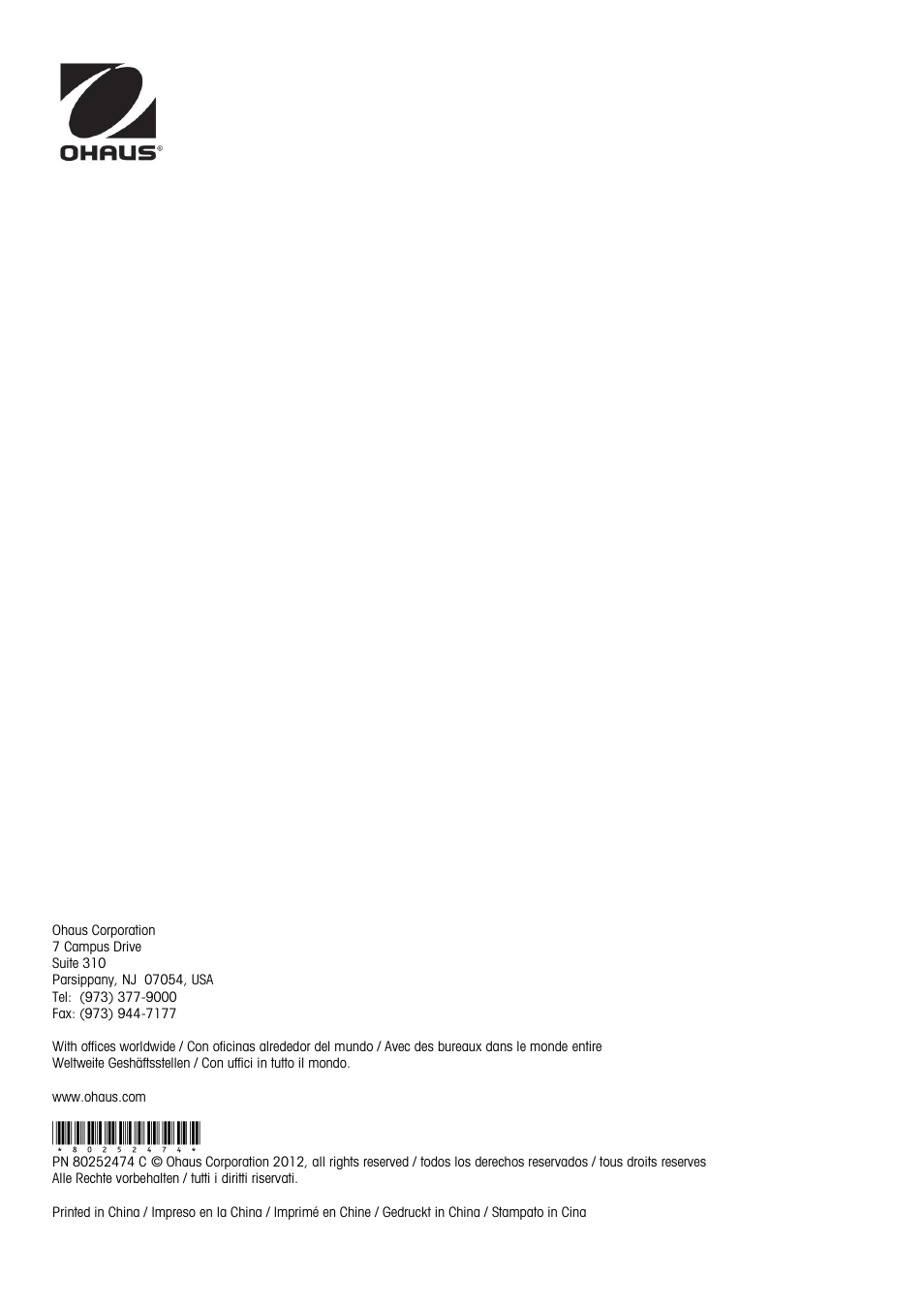 Ohaus MB23 MOISTURE ANALYZER Manual it User Manual | Page 56 / 56