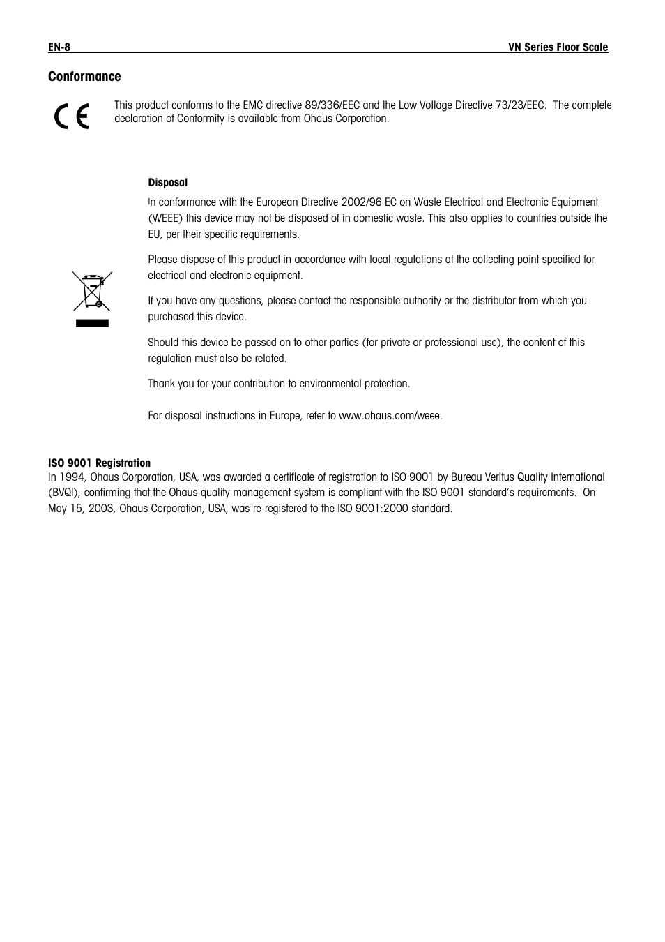 Ohaus VN Series Floor Scale Manual multi User Manual | Page 10 / 33