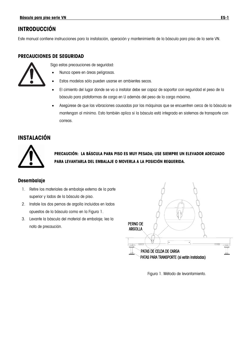 Introducción, Instalación | Ohaus VN Series Floor Scale Manual multi User Manual | Page 13 / 33