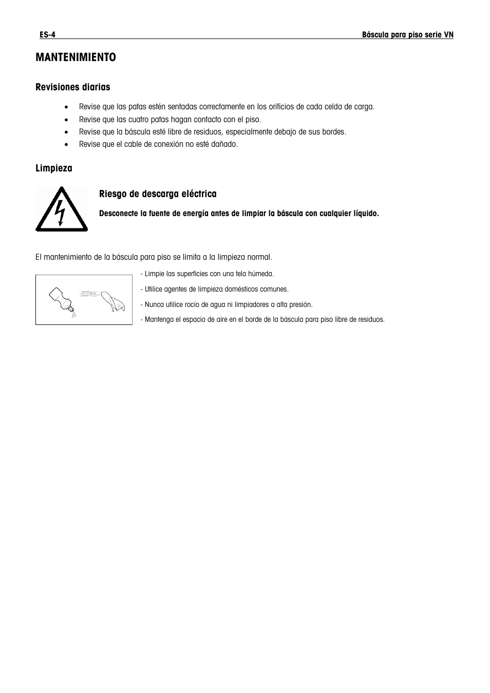 Mantenimiento | Ohaus VN Series Floor Scale Manual multi User Manual | Page 16 / 33