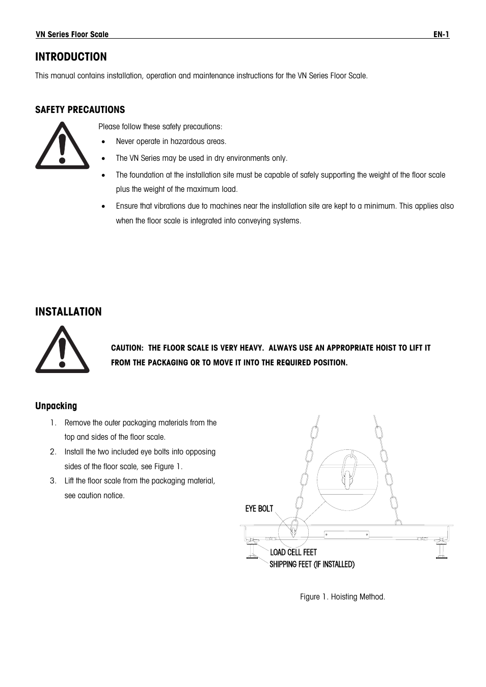 Introduction, Installation | Ohaus VN Series Floor Scale Manual multi User Manual | Page 3 / 33