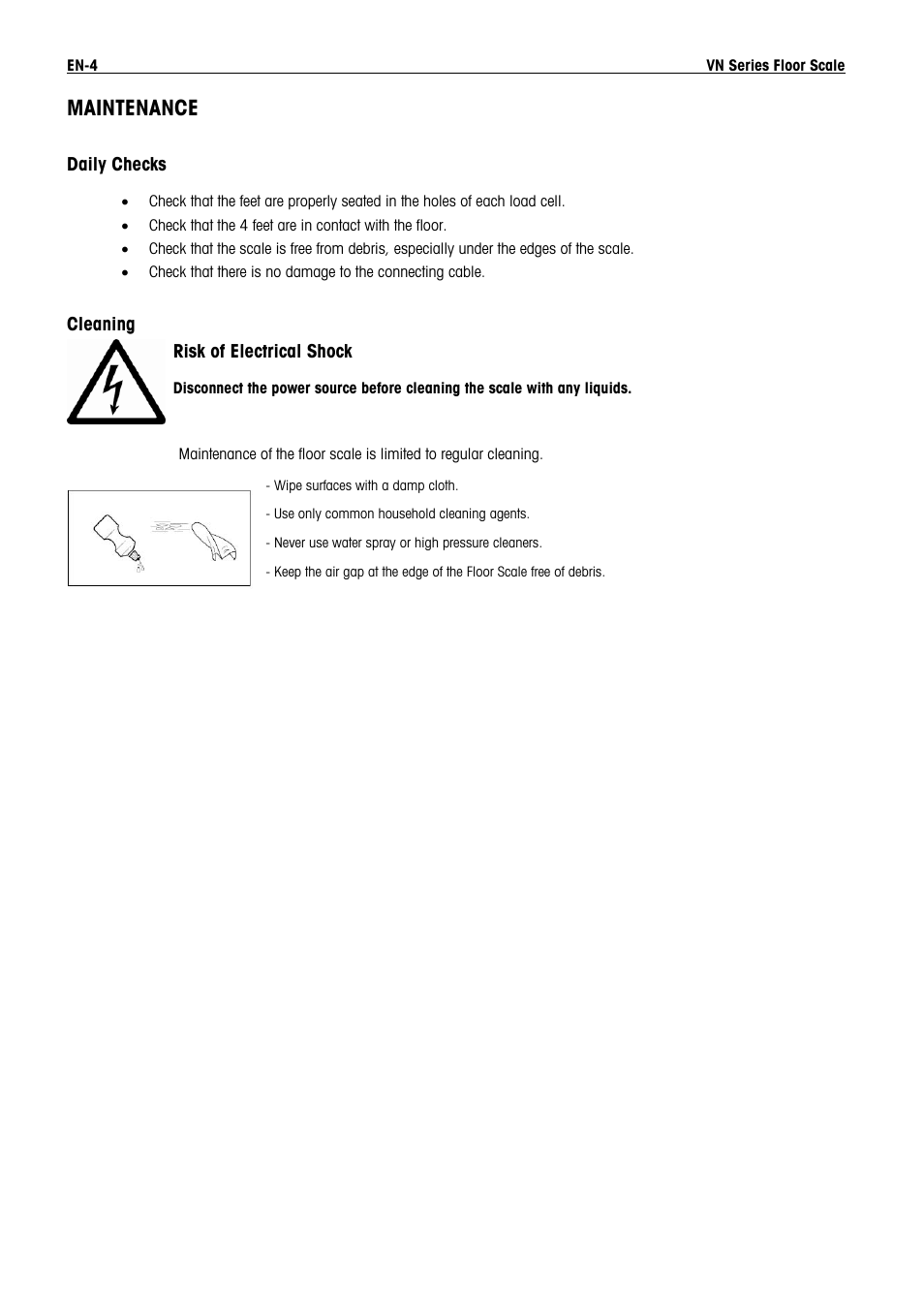 Maintenance | Ohaus VN Series Floor Scale Manual multi User Manual | Page 6 / 33