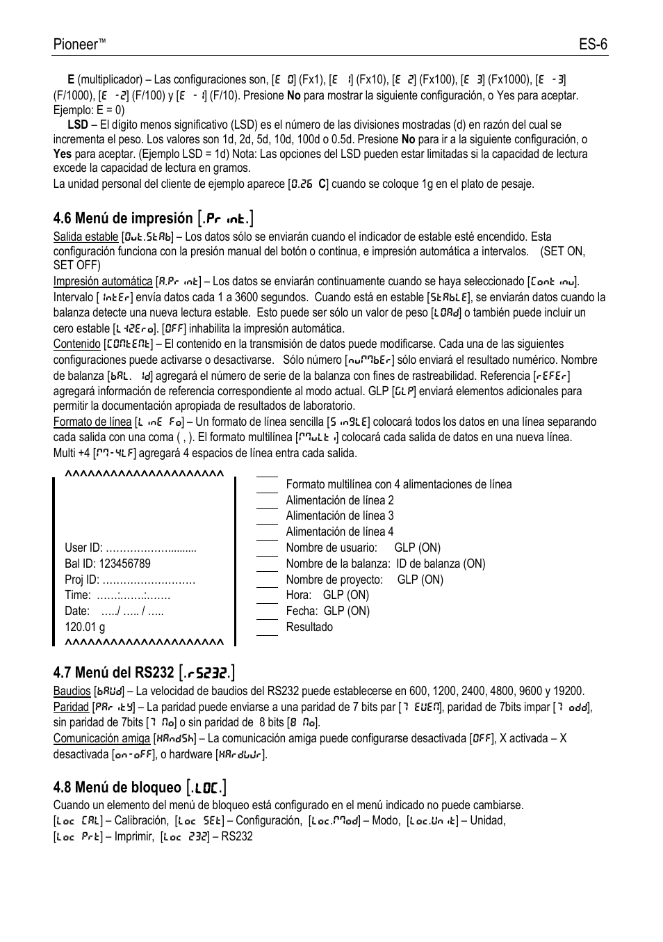 Ohaus PIONEER ANALYTICAL AND PRECISION BALANCES Manual fr User Manual | Page 18 / 34