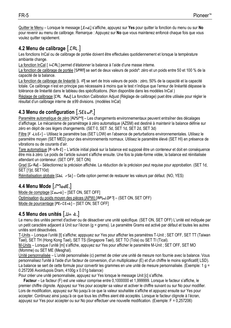 Ohaus PIONEER ANALYTICAL AND PRECISION BALANCES Manual fr User Manual | Page 27 / 34