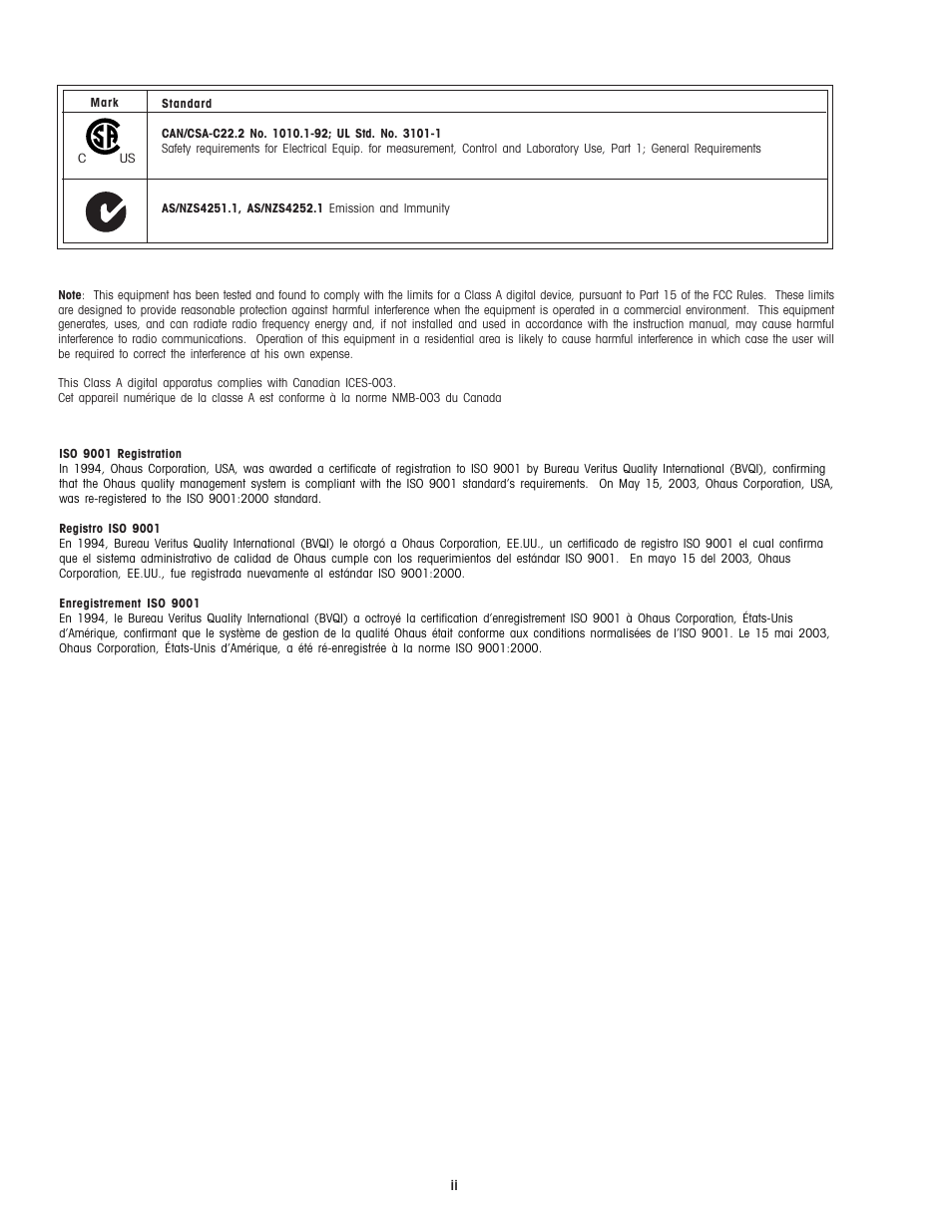 Ohaus ADVENTURER BALANCES Manual multi User Manual | Page 4 / 24