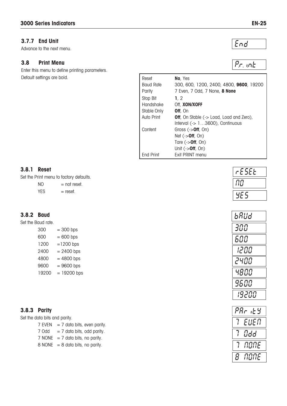 Ohaus DEFENDER 3000 METAL WEIGHING INDICATOR Manual en User Manual | Page 27 / 48