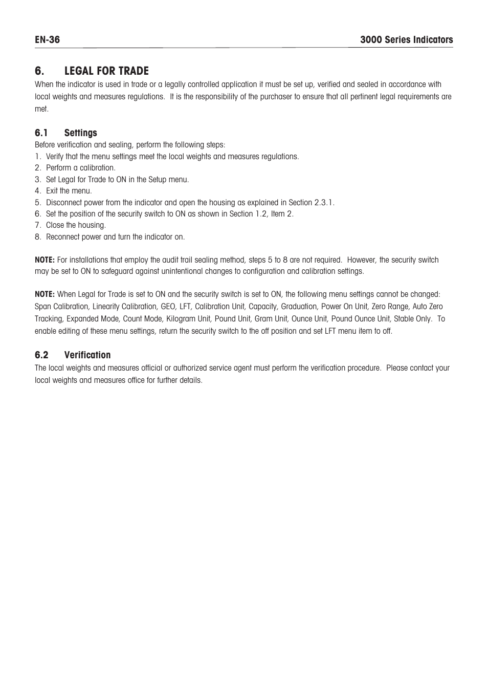 Legal for trade | Ohaus DEFENDER 3000 METAL WEIGHING INDICATOR Manual en User Manual | Page 38 / 48