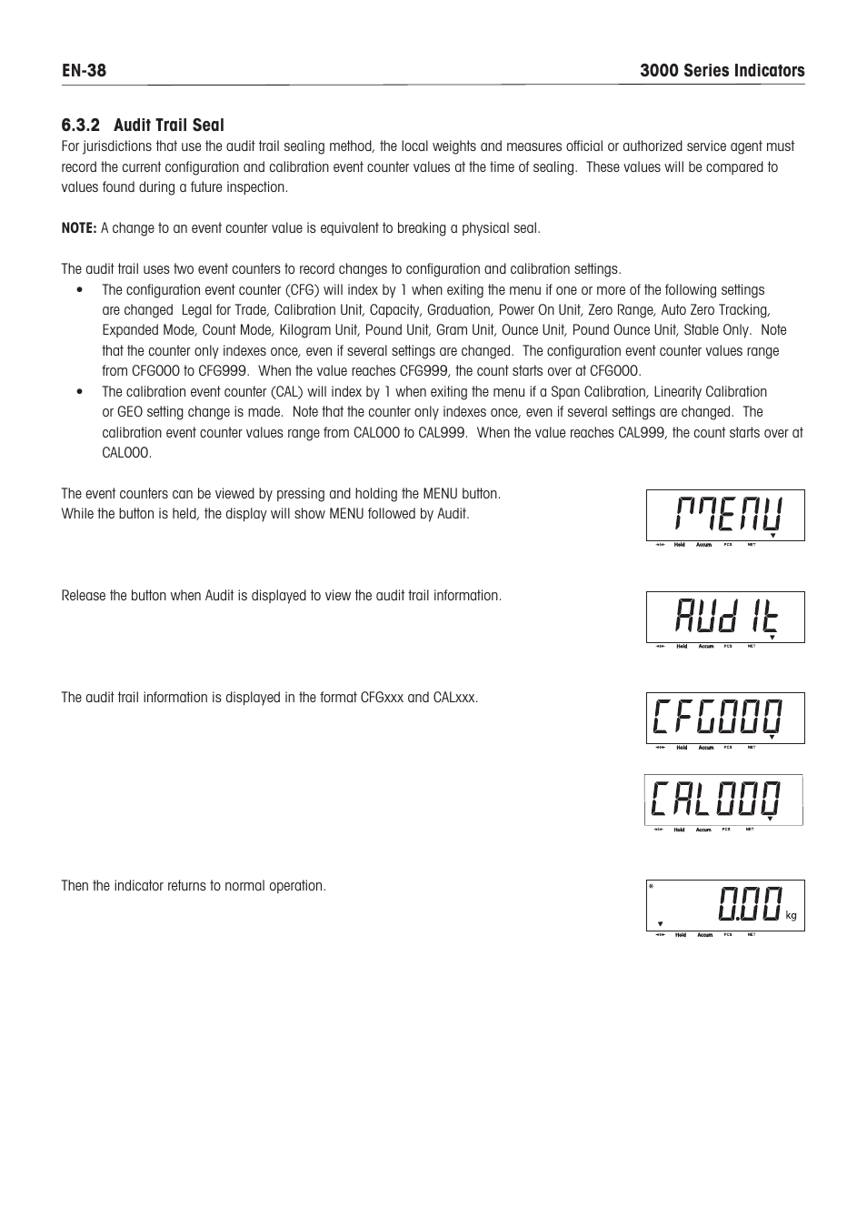 Ohaus DEFENDER 3000 METAL WEIGHING INDICATOR Manual en User Manual | Page 40 / 48