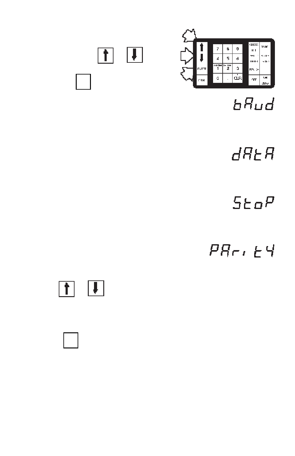 Baud rate, Number of data bits, Number of stop bits | Parity | Ohaus I150-S Indicator User Manual | Page 41 / 76