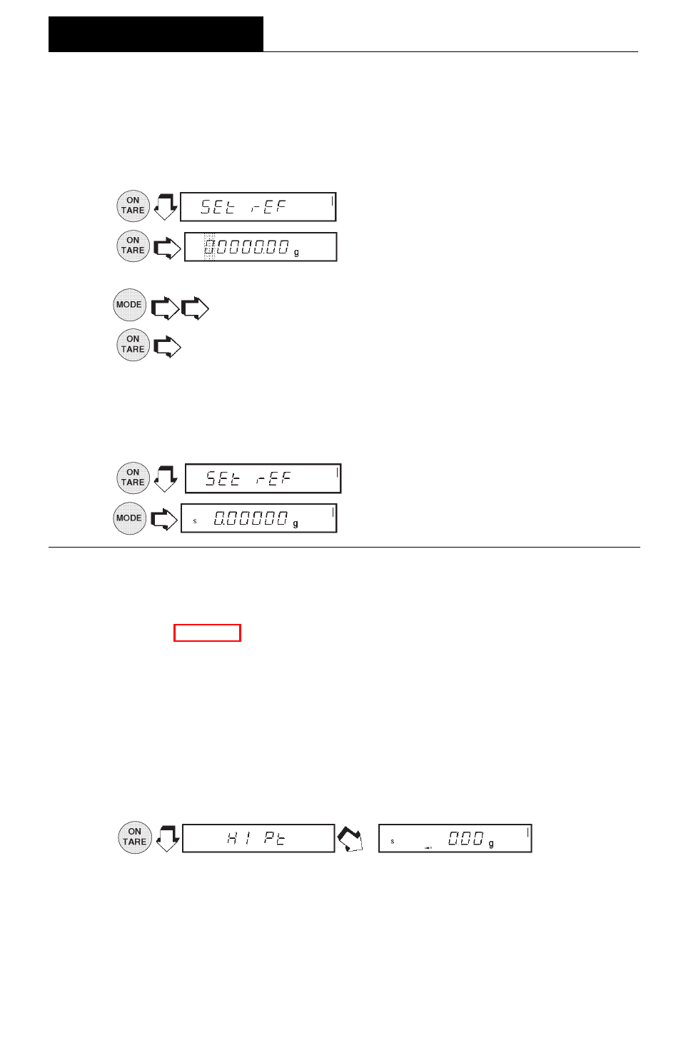 Reference number, High point, Operation | Ohaus AP250E ANALYTICAL Plus Electronic Balances User Manual | Page 26 / 128