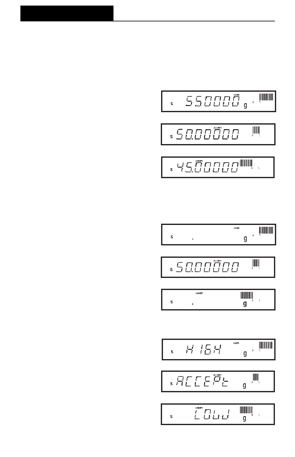 Sample displays, Menus | Ohaus AP250E ANALYTICAL Plus Electronic Balances User Manual | Page 50 / 128