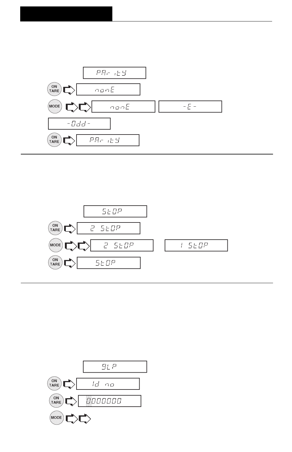 Stop bits, Good laboratory practices (glp), Menus | Ohaus AP250E ANALYTICAL Plus Electronic Balances User Manual | Page 60 / 128