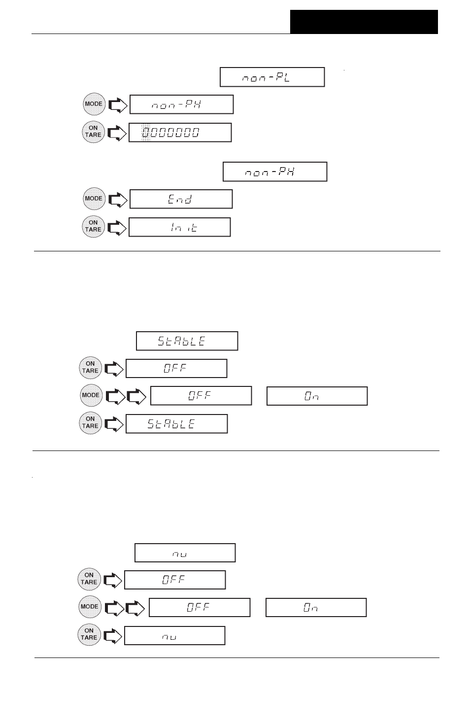 Print stable data only, Print numeric data only, Menus | Ohaus AP250E ANALYTICAL Plus Electronic Balances User Manual | Page 63 / 128