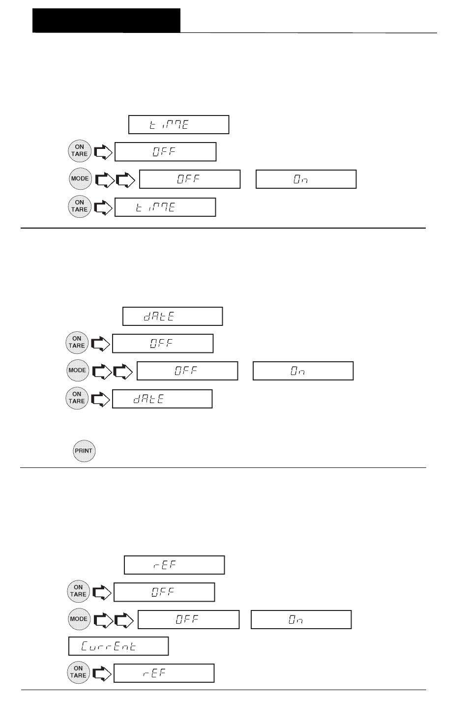 Time, Date, Reference | Menus | Ohaus AP250E ANALYTICAL Plus Electronic Balances User Manual | Page 64 / 128
