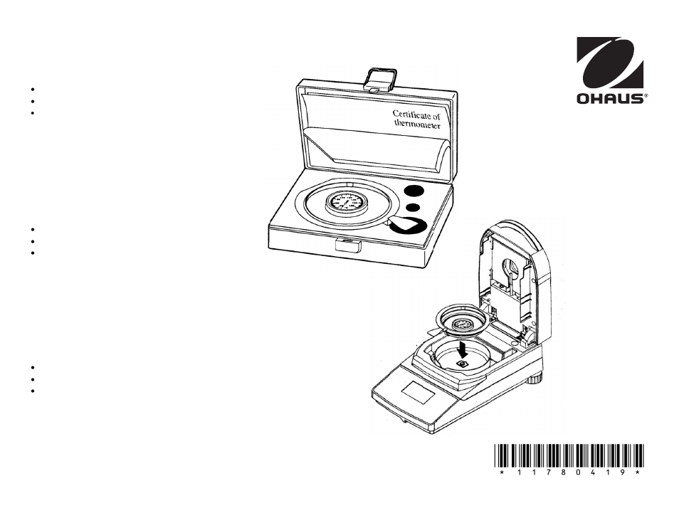Ohaus HA-TC Temperature adjustment set 11113857 For Halogen Moisture Analyzers User Manual | 2 pages