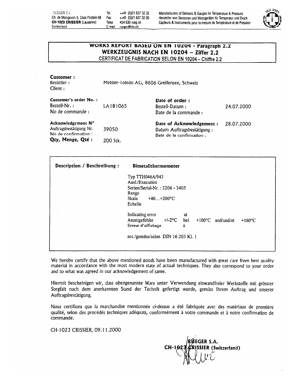 Ohaus HA-TC Temperature adjustment set 11113857 For Halogen Moisture Analyzers User Manual | Page 2 / 2
