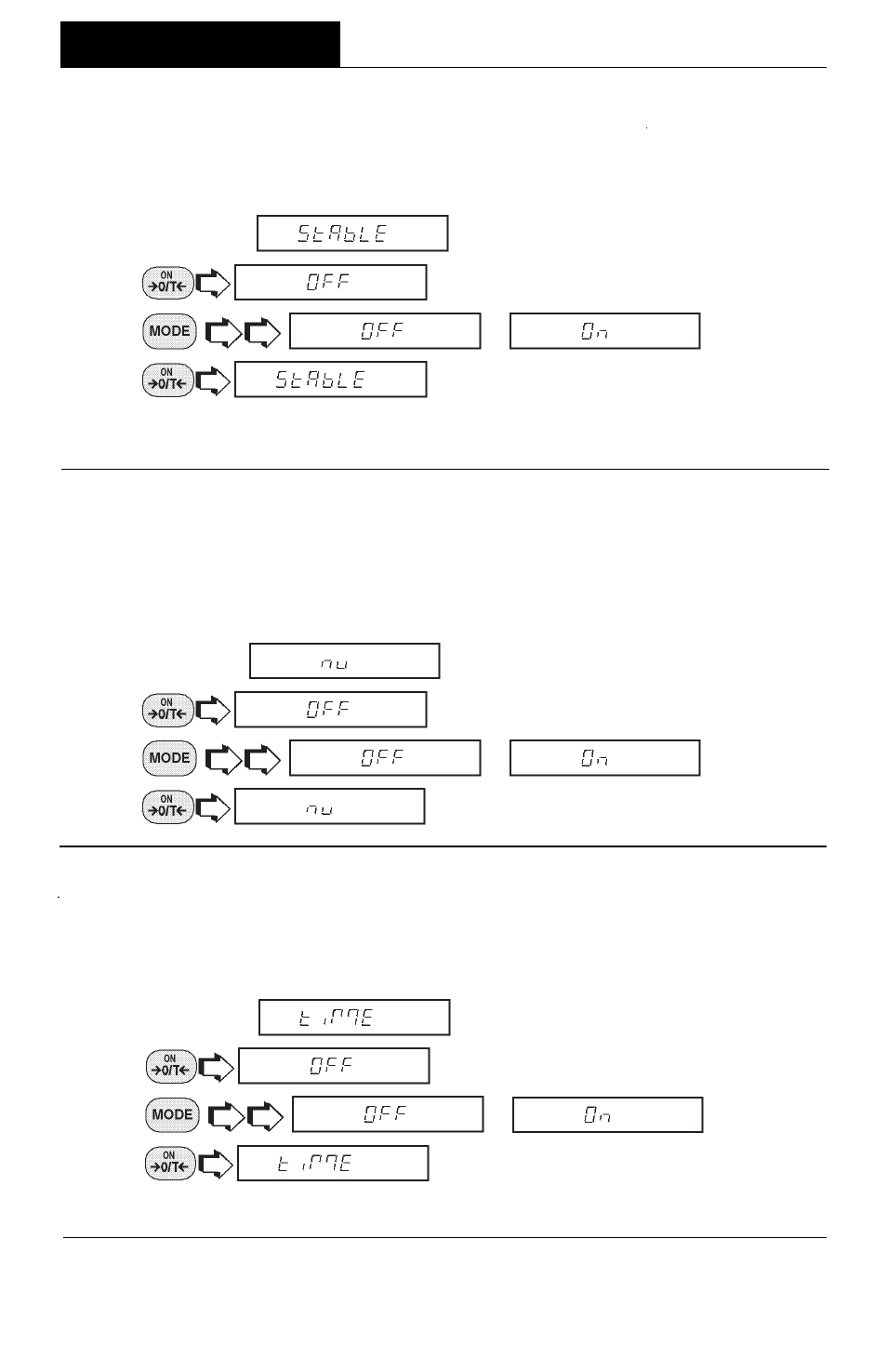 Print stable data only, Print numeric data only, Time | Menus | Ohaus GT Series Electronic Balance User Manual | Page 105 / 121