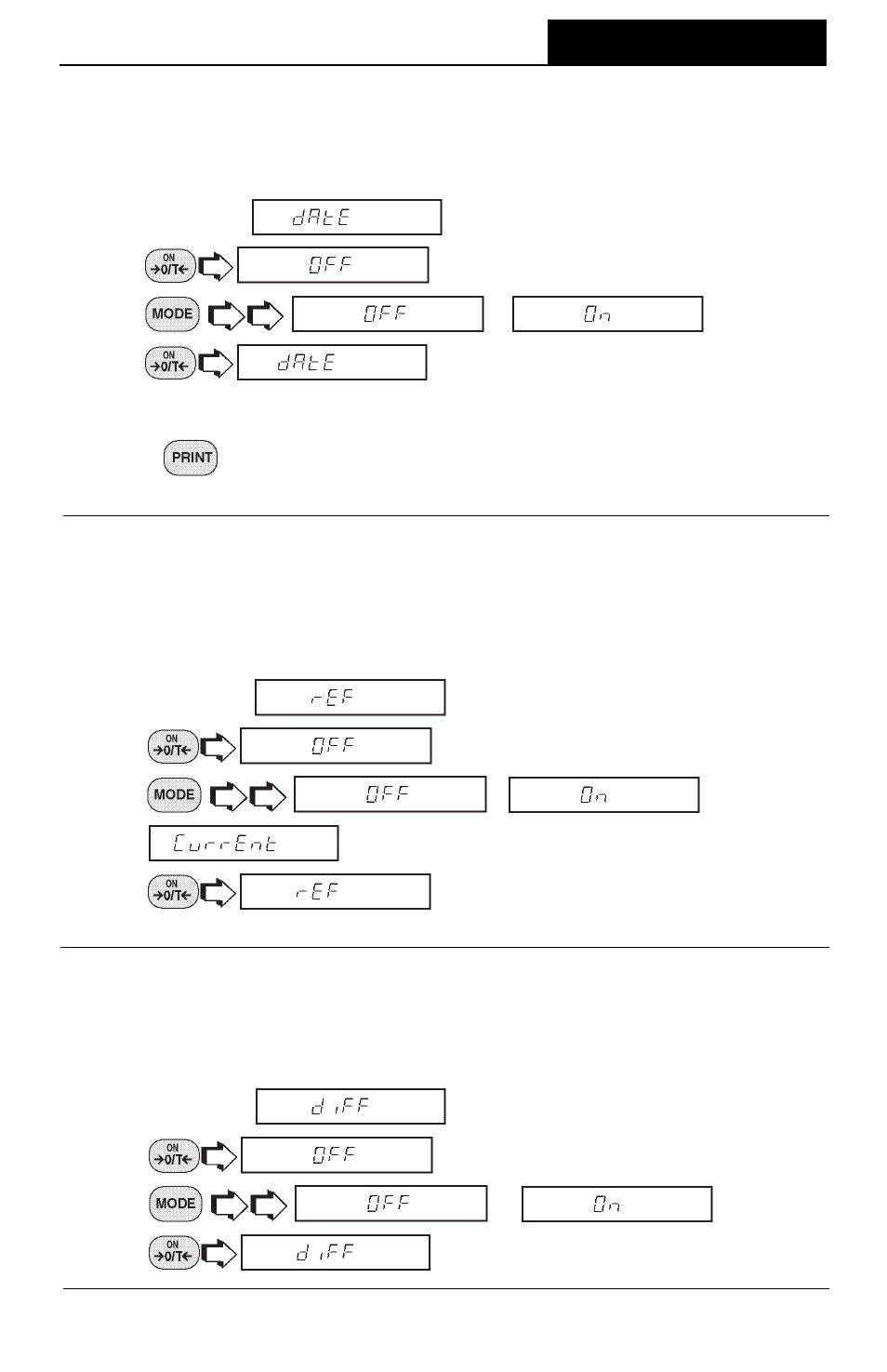 Date, Reference, Difference | Menus | Ohaus GT Series Electronic Balance User Manual | Page 106 / 121