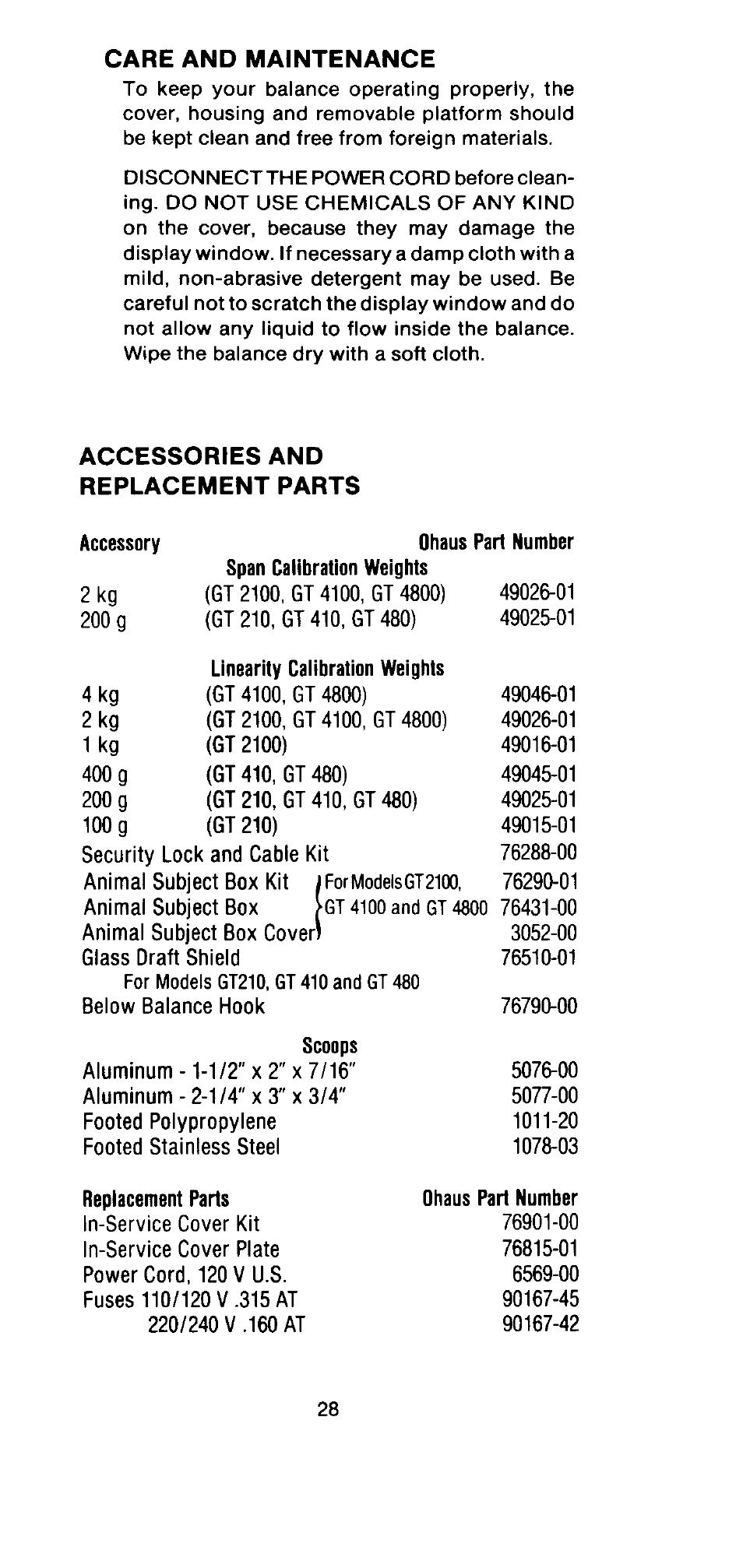 Ohaus GT Series Electronic Balance User Manual | Page 29 / 121