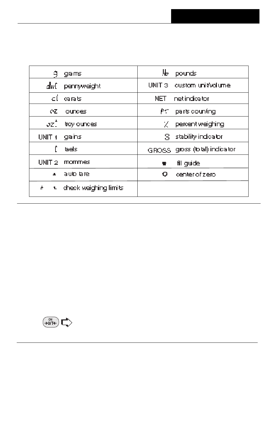 Display indications, Stabilization, Moveable finerange (models gt410d and gt4100d) | Moveable finerange, Models gt410d and gt4100d), Operation | Ohaus GT Series Electronic Balance User Manual | Page 58 / 121