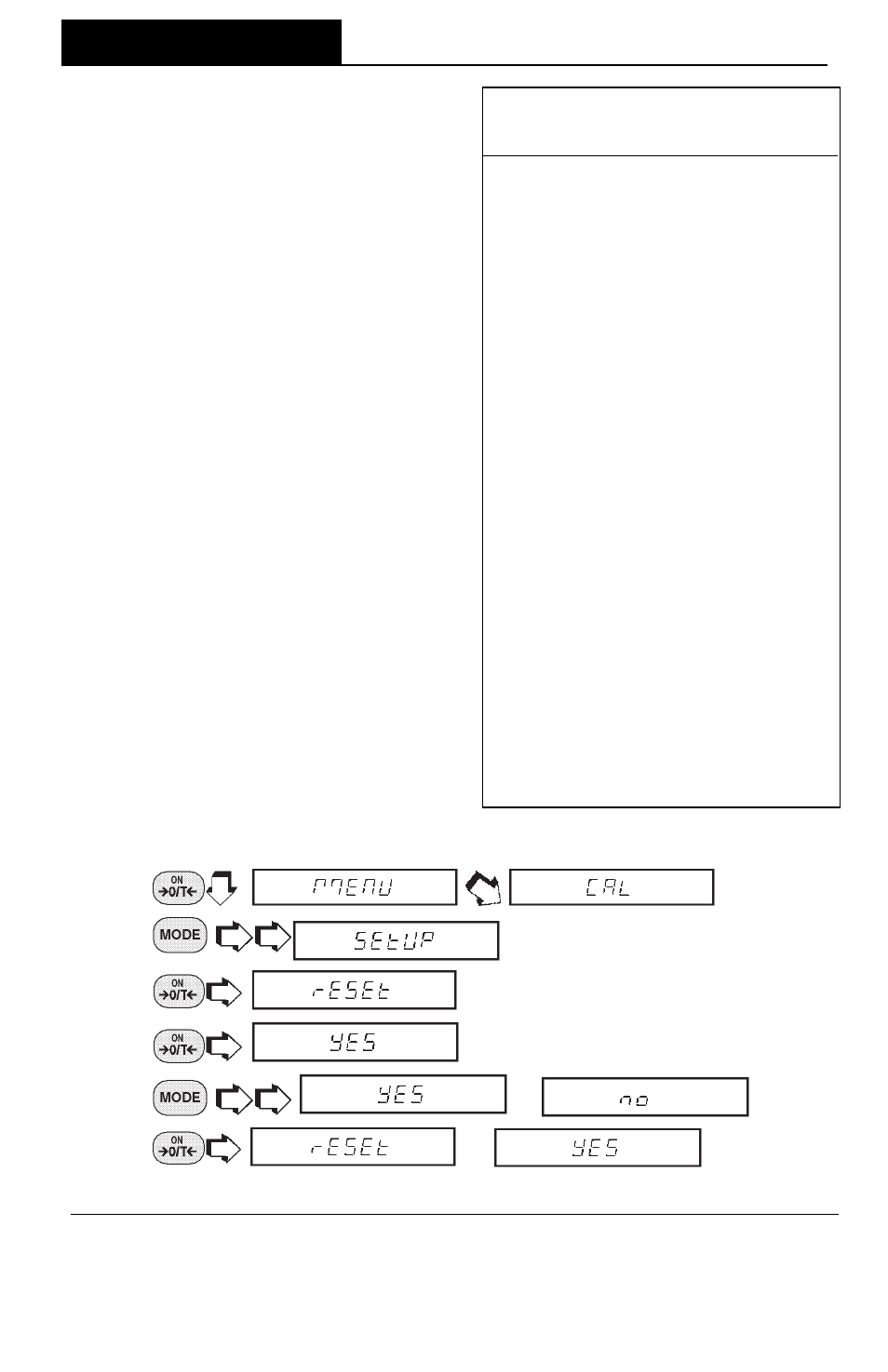 Setup menu protection, Reset, Menus | Ohaus GT Series Electronic Balance User Manual | Page 83 / 121