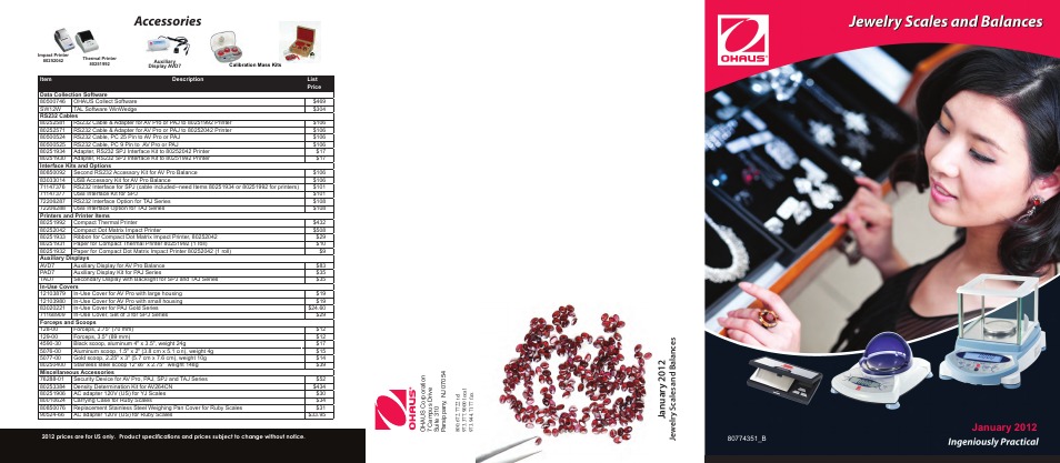 Ohaus Jewelry Market Brochure User Manual | 6 pages