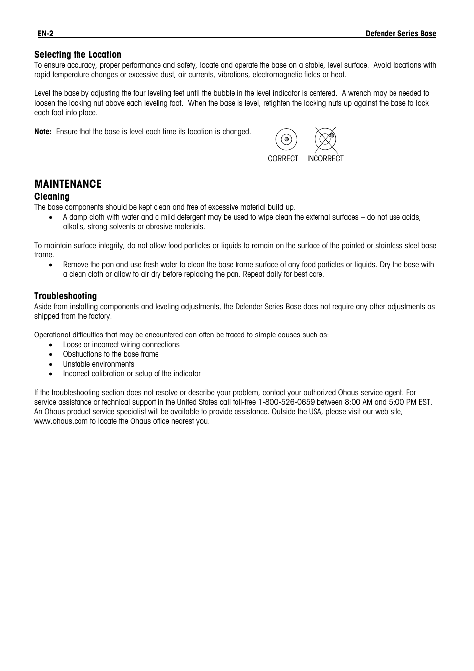 Maintenance | Ohaus DEFENDER 5000 BENCH SCALES Base Manual en User Manual | Page 4 / 14