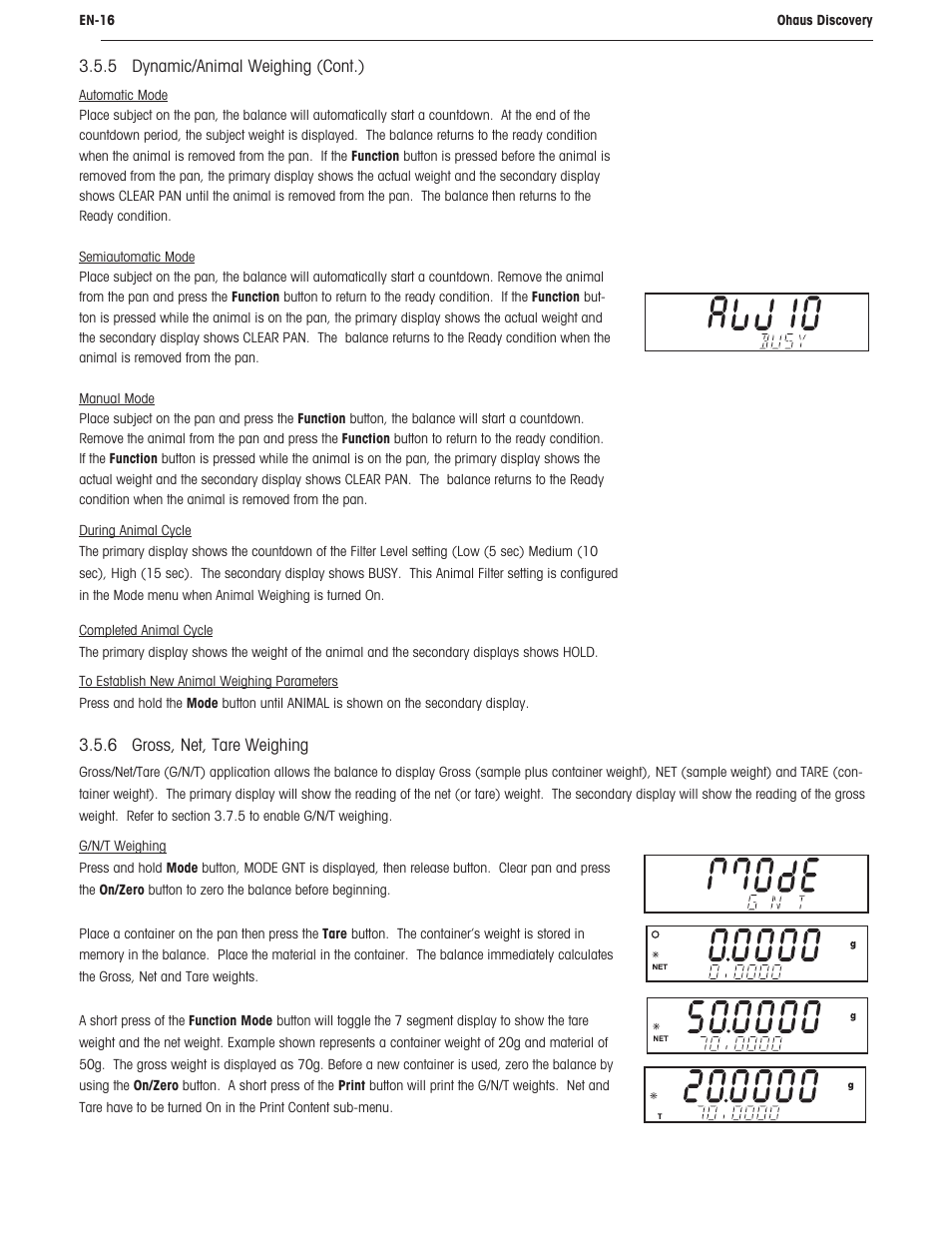 Ohaus DISCOVERY SEMI-MICRO AND ANALYTICAL BALANCES Manual User Manual | Page 20 / 52