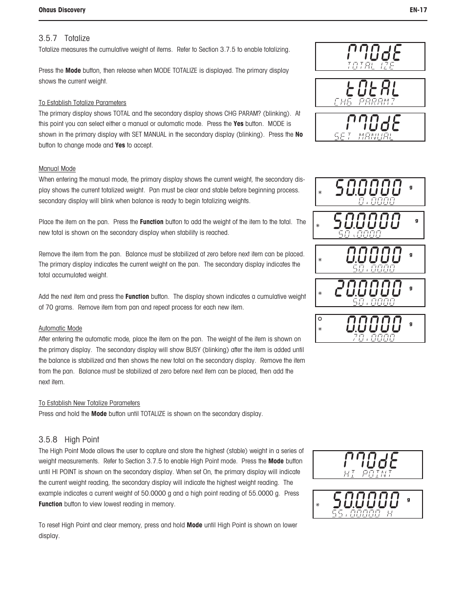 Ohaus DISCOVERY SEMI-MICRO AND ANALYTICAL BALANCES Manual User Manual | Page 21 / 52